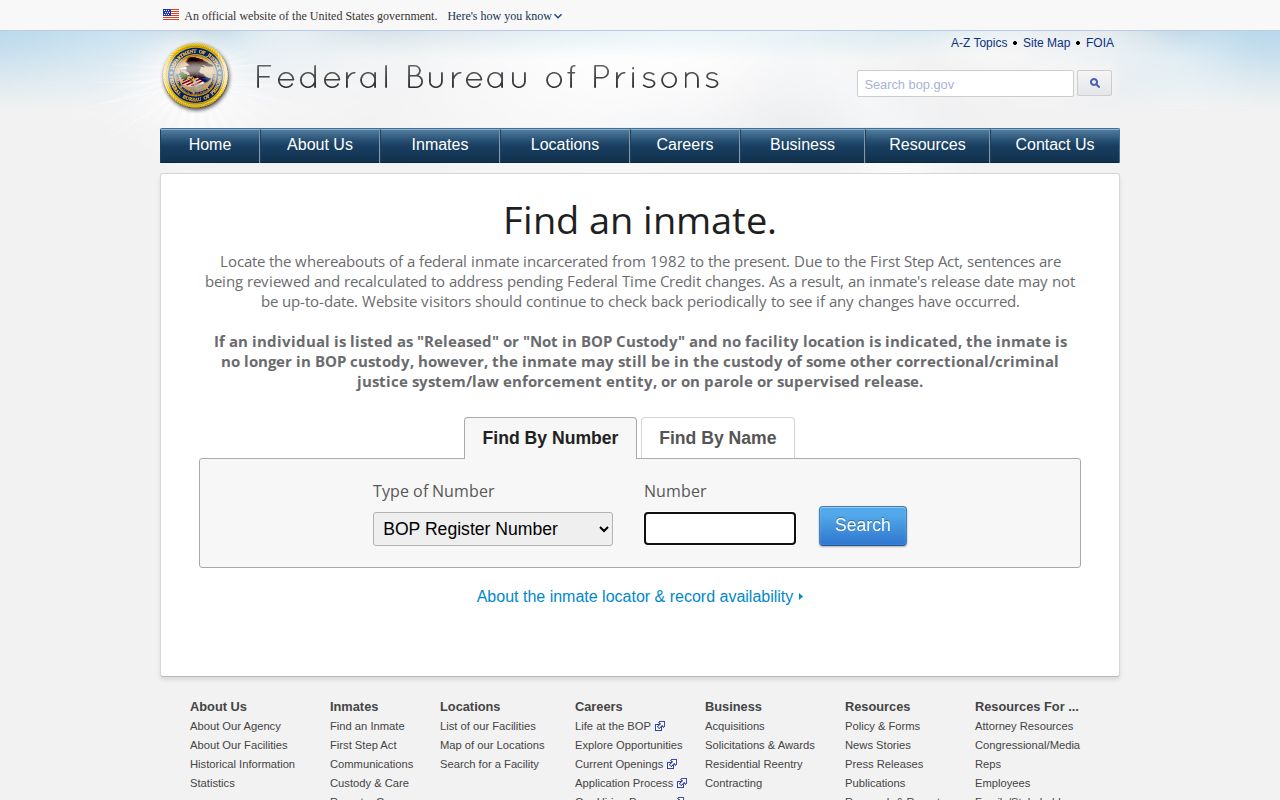 Federal BOP release search for a Clarke County federal custody question