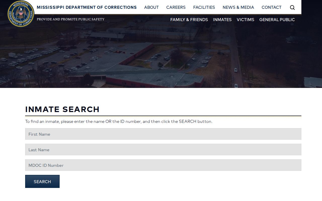 MDOC search fields for Clarke County released inmate state records