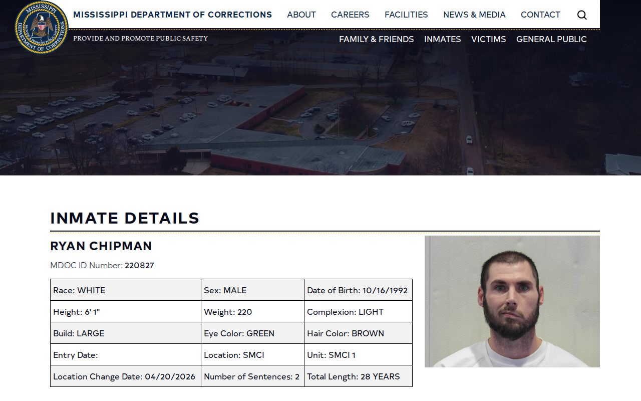 Clarke County release date lookup example of MDOC Tentative Release Date field